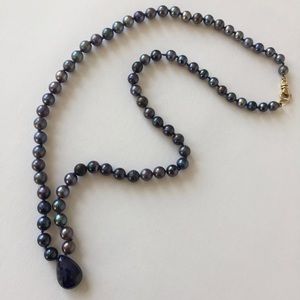 Freshwater pearl and sapphire necklace